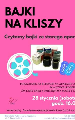 Zbąszyń – „Bajki na kliszy, część 3” – zaproszenie do biblioteki 