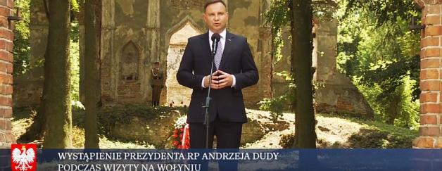 [VIDEO] W 75. rocznicę rzezi wołyńskiej Prezydent na Ukrainie oddał cześć pomordowanym Rodakom